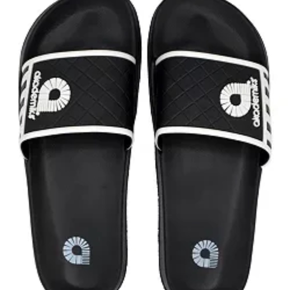 NEW Men's Akademiks Cross Side Striped Logo Black Slide Slippers 10 - Picture 9 of 17